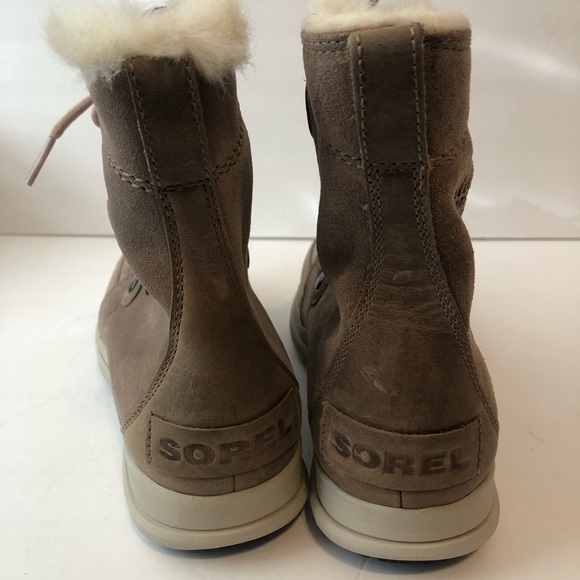 Sorel women’s leather faux fur lined lace up boot size 7 - Picture 6 of 10